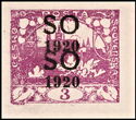 Hradcany at Prague - Double overprint S O 1920