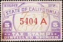 State of California Tax Stamp Distilled Spirits Eight oz