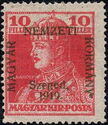 Green overprint: 'Magyar Nemzeti Kormány, Szeged, 1919.'