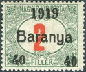 Postage due with overprint: '1919 Baranya'
