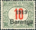 Postage due with overprint: '1919 Baranya'