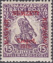 Red overprint: 'Magyar Nemzeti Kormány, Szeged, 1919.'