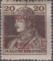 Red overprint: 'Magyar Nemzeti Kormány, Szeged, 1919.'