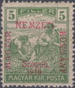 Red overprint: 'Magyar Nemzeti Kormány, Szeged, 1919.'