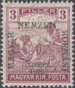 Green overprint: 'Magyar Nemzeti Kormány, Szeged, 1919.'