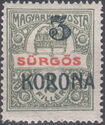Black '3 korona' overprint
