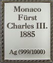 Monaco / 5 Francs Prince Charles III 1885
