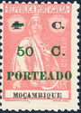 Type 'Ceres' of Mozambique, surcharged