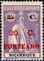Type 'Ceres' of Mozambique, surcharged