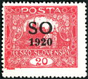 Hradcany at Prague - overprint S O 1920