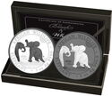 100 Shillings (African Wildlife - Elephant 1 Oz. Black and White)