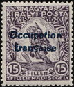 Blue Overprinted Semi-Postal Stamp of Hungary 1916-1917