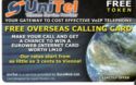 Free overseas calling card