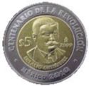 5 Pesos (100th anniv. Revolution: Eulalio Gutierrez)
