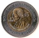 5 Pesos (200 yrs Independence: Fray Servando Teresa de Mier)