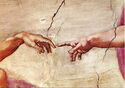 Vatican City. Sistine Chapel, The creation of Man, detail
