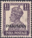 King George VI wearing Imperial Crown of India - overprinted