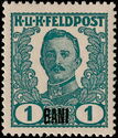 Emperor Karl I (1887-1922) overprinted in BANI