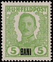Emperor Karl I (1887-1922) overprinted in BANI