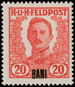 Emperor Karl I (1887-1922) overprinted in BANI