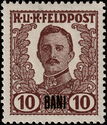 Emperor Karl I (1887-1922) overprinted in BANI