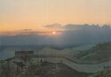 Twilight over Magnificent Great Wall. Xiongguan Sunset