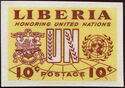 Liberia Arms, letters "UN" and "UN Seal"
