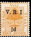 Orange tree, overprinted V.R.I.