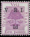 Orange tree, overprinted V.R.I.