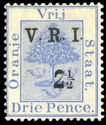 Orange tree, overprinted V.R.I.