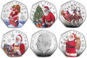 50 Pence (Set 5 x 50 Pence Father Christmas)