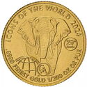10 Francs (Icons of the World - Ruanda Elephant Silver Ounce 25 years)