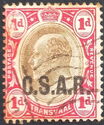 King Edward VII, overprinted CSAR