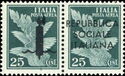 Airmail - Black Ovpt. Fasces and REPUBBLICA SOCIALE ITALIANA