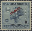 Head-dress of Ubangi man overprinted