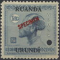 Head-dress of Ubangi man overprinted