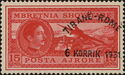 King Zog and Airplane over Tirana, overprinted