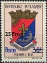 Coat of Arms of Nossi-Be overprinted and surcharged