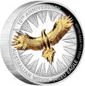 1 Dollar (Australian Wedge-tailed Eagle 10th Anniversary. High Relief. Gilded)