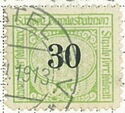 Railway stamps with thin black face value in oval