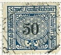 Railway stamps with thin black face value in oval