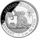 100 Shillings (African Wildlife - Elephant 1 Oz. Privy Mark WMF Berlin)