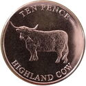 10 Pence (Highland Animals - Highland Cow)
