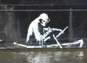 BANKSY, Thekla, social entertainment boat, central Bristol, England