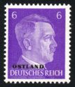 Overprint OSTLAND over Hitler