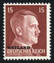 Overprint OSTLAND over Hitler