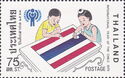 Children Painting Thai Flag