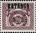 Figure in colored circle overprinted KATANGA