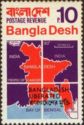 Map of Bangladesh - Overprint in Black or Red