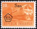 Diesel train (overprinted "Sen __ '65")